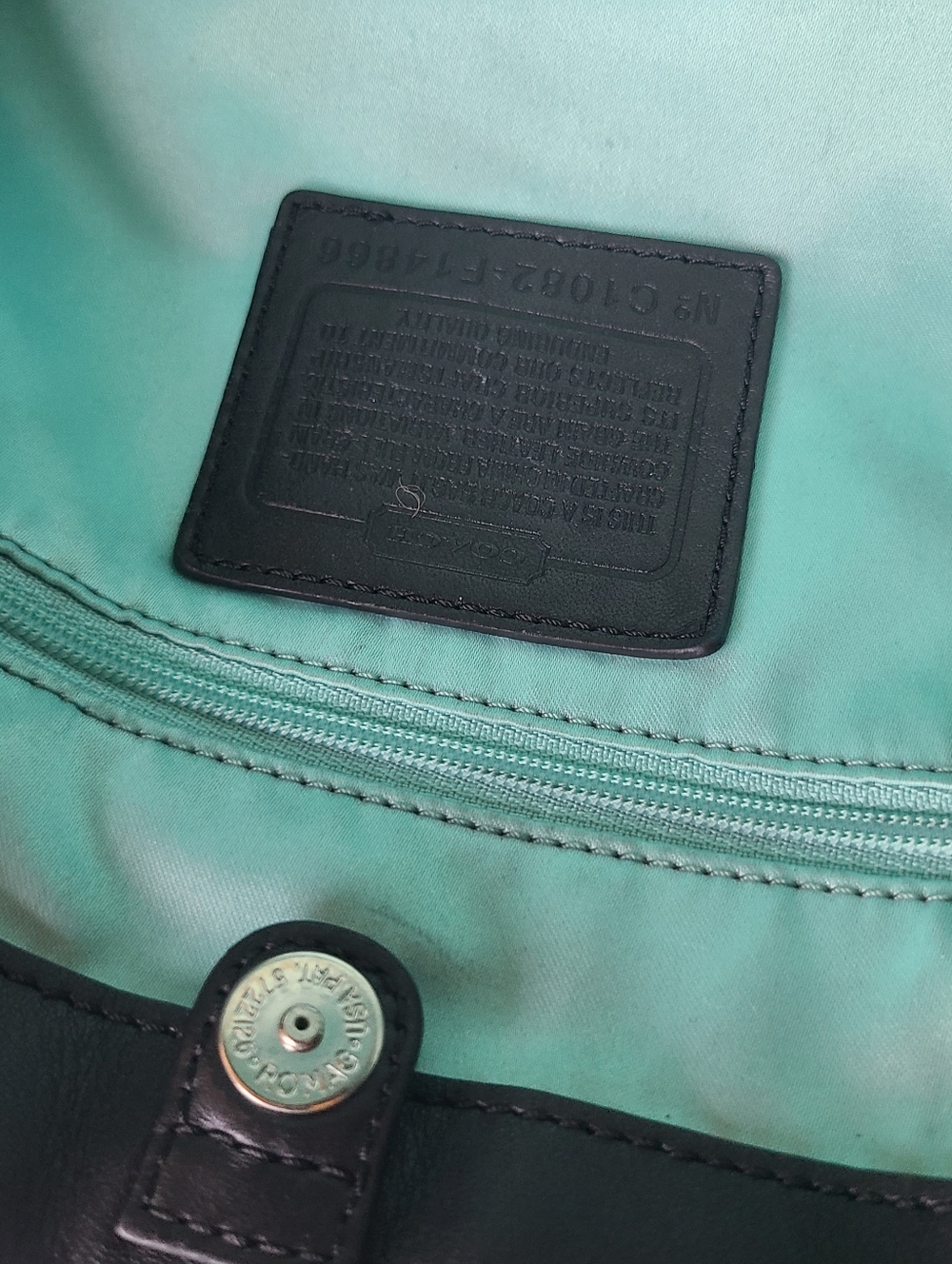 Coach Classic Black Leather Handbag - Picture 12 of 14